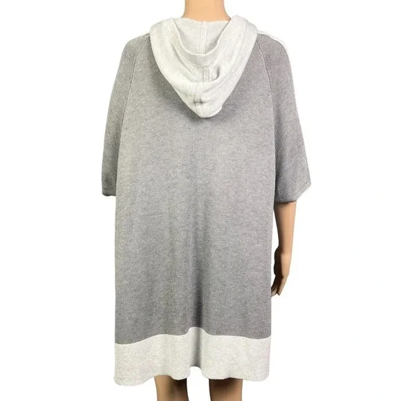 LULULEMON Womens Opened Up Hooded Poncho Size S/M Gray Color Block Tunic Sweater - Picture 5 of 8